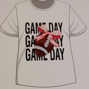 Gildan White Game Day Tee with Football Graphic